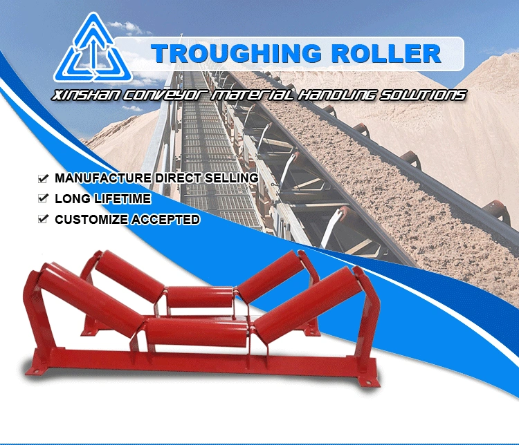 Konweyour DIN Standard Belt Conveyor Carrying Roller for Quarry