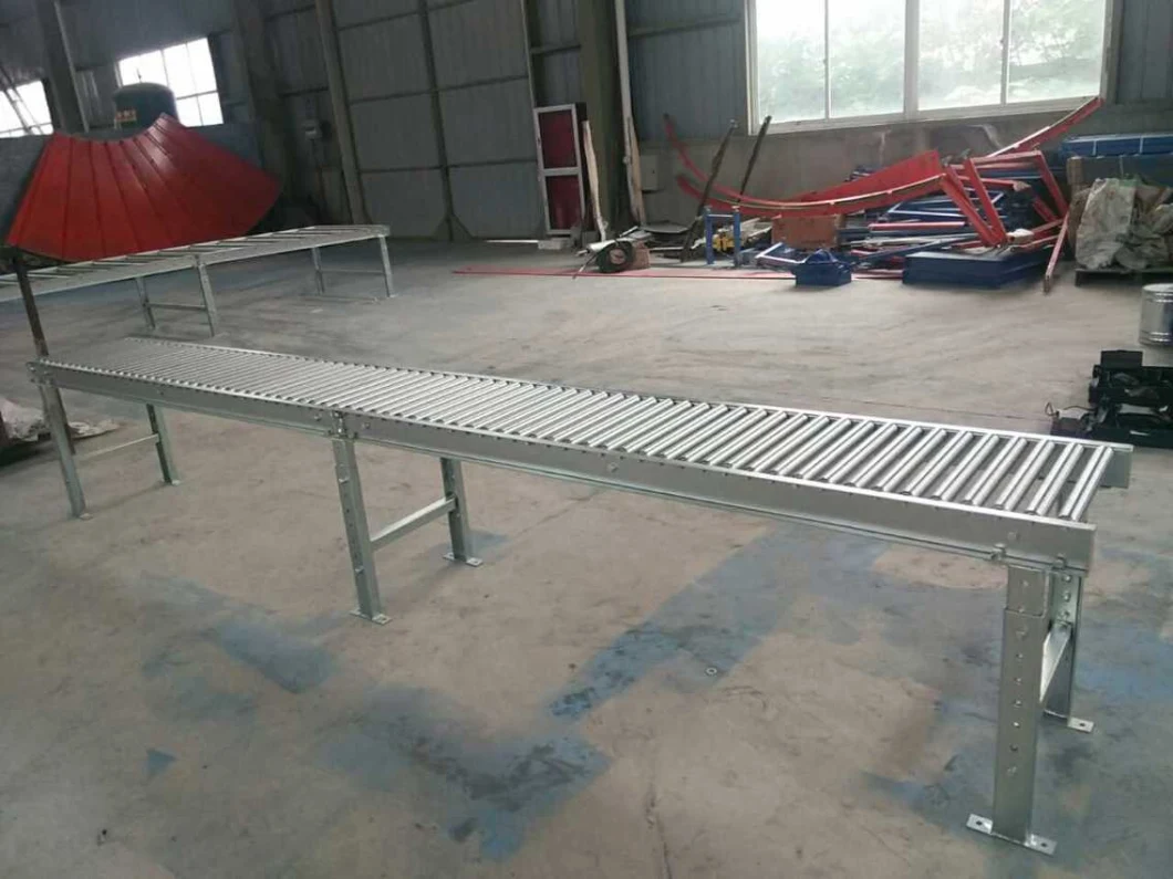Gravity Roller Conveyor with Adjustable Feet Carbon Steel Stainless Steel Heavy Duty Gravity Roller Conveyor