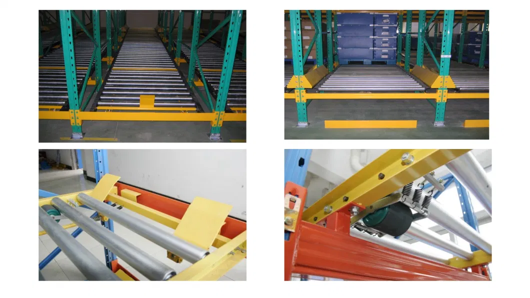 Intensive Storage Pallet Rack Heavy Duty Gravity Racking Roller Type Track First in First Our Racks