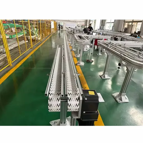 Factory Customized Slat Top Chain Plastic Conveyor Line for Glass Bottle 