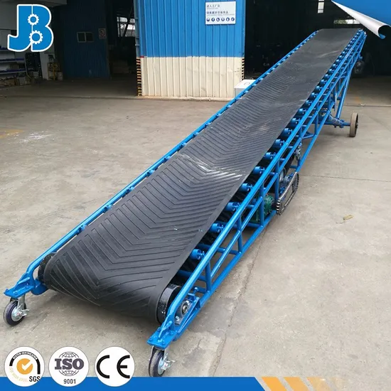 Factory Customized High Quality Adjustable Inclined Rubber Belt Conveyor 
