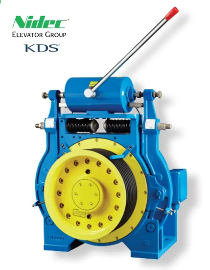 Nidec Kds Big Load Elevator Synchronous Gearless Traction Machine Swty1 Series Drum Brake Lift Motor 